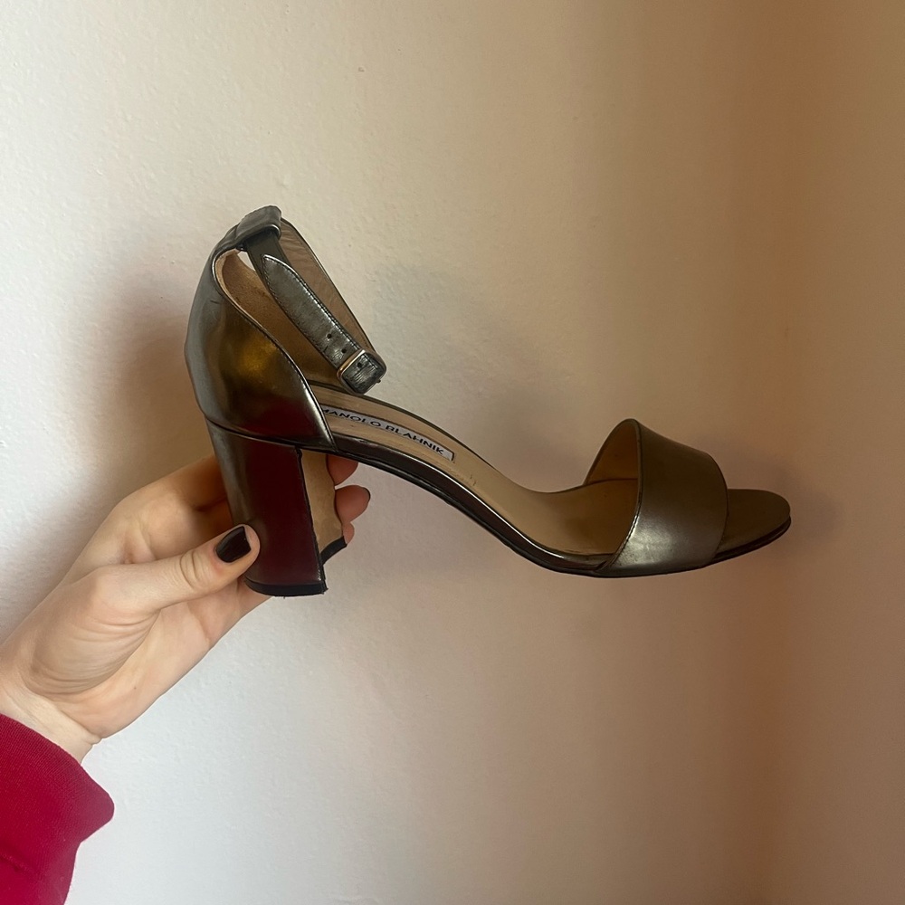 Metallic Manolo Sandals - Picture 2 of 8